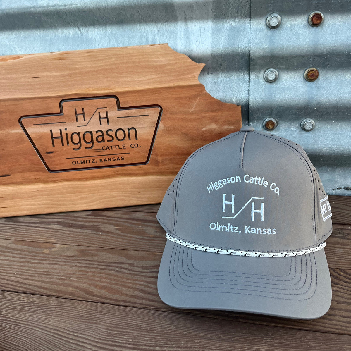 HCC Grey Embroidered Brand Rope Hat