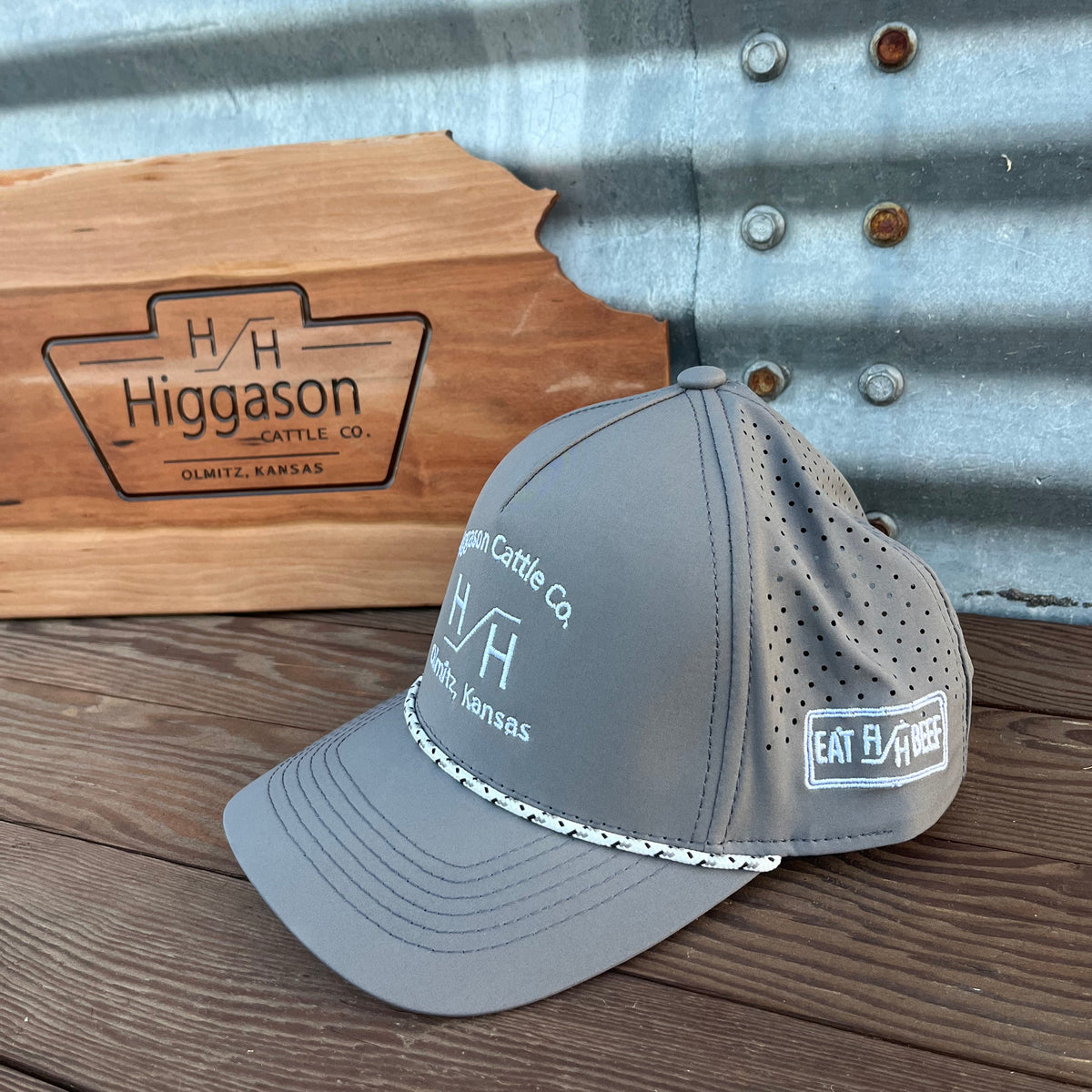 HCC Grey Embroidered Brand Rope Hat