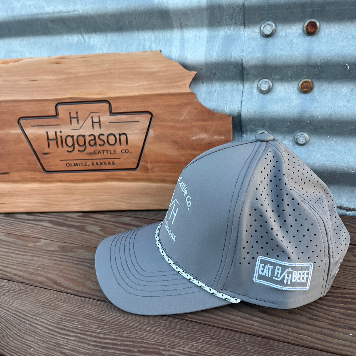 HCC Grey Embroidered Brand Rope Hat