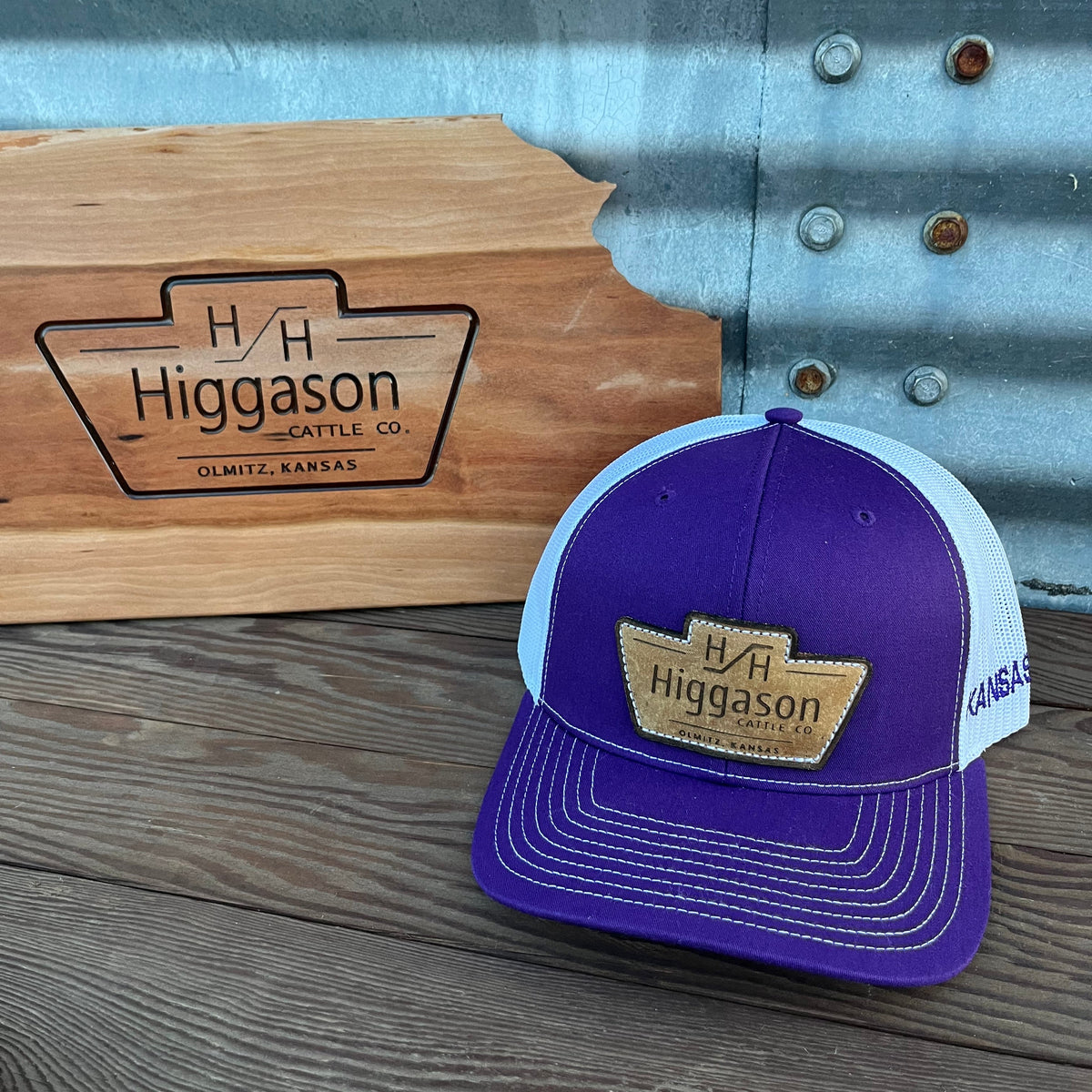 HCC Purple Leather Patch Brand Hat