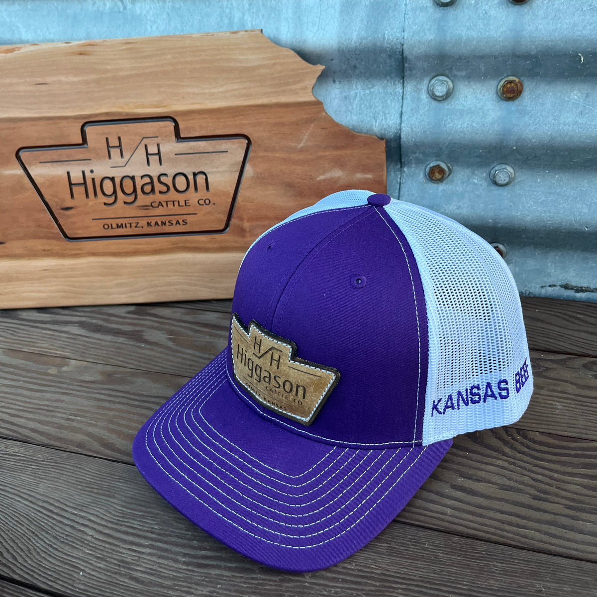 HCC Purple Leather Patch Brand Hat